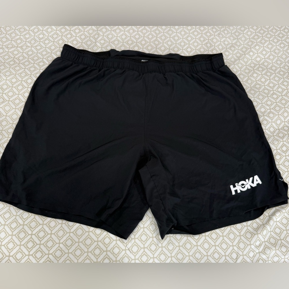 Hoka Black Men's Performance Running Shorts with Logo